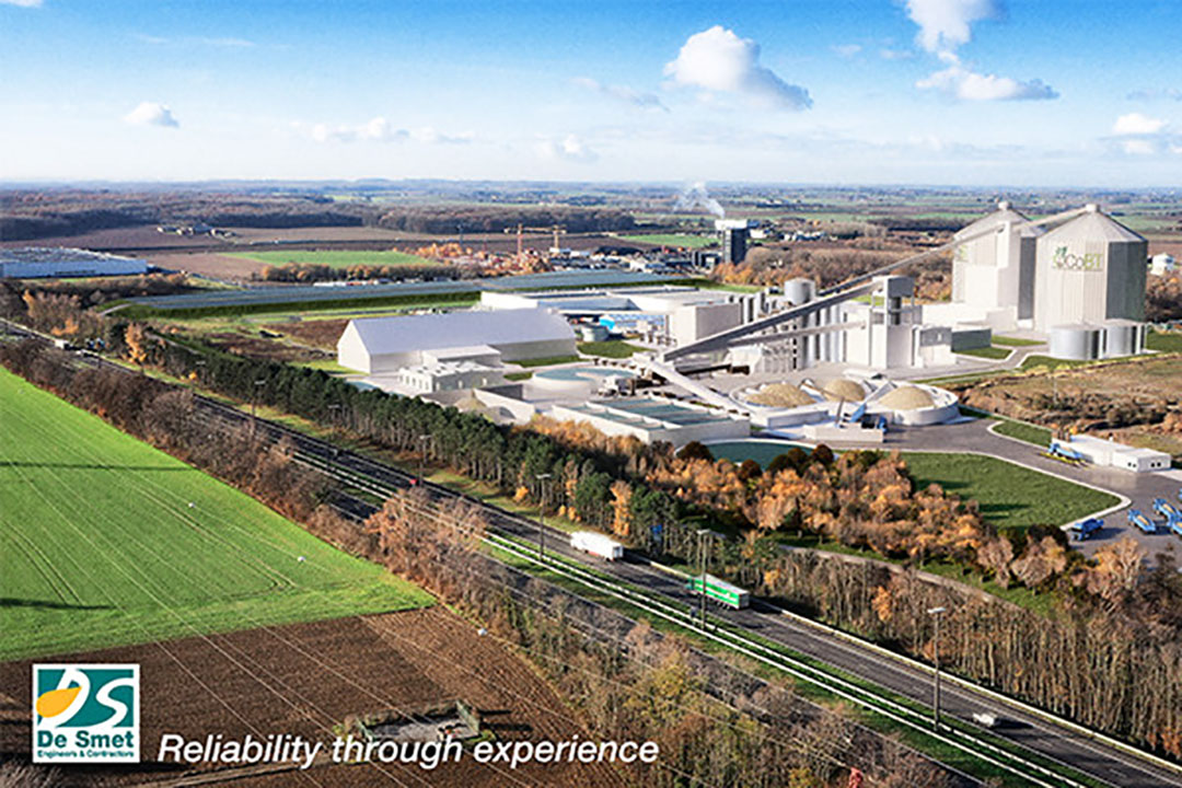 Zo komt de suikerfabriek van de Belgische coöperatie CoBT er uit te zien als de plannen zijn gerealiseerd. De fabriek is ontworpen door ingenieursbureau De Smet Engineers & Contractors. Als de plannen doorgaan wordt daar per dag 14.000 ton bieten verwerkt gedurende 115 dagen. - Foto: De Smet