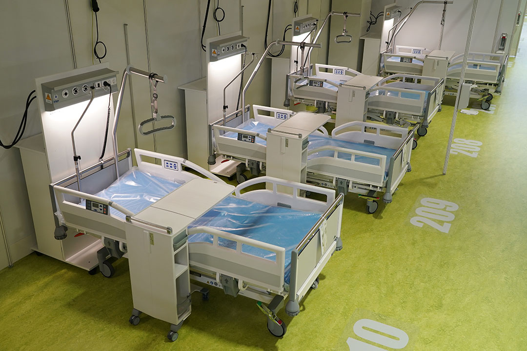 Ziekenhuisbedden voor coronapatiënten. Foto: ANP