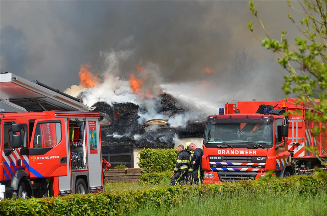 Een houthandel in het Friese Noardburgum brandde vorige maand af. - Foto: ANP