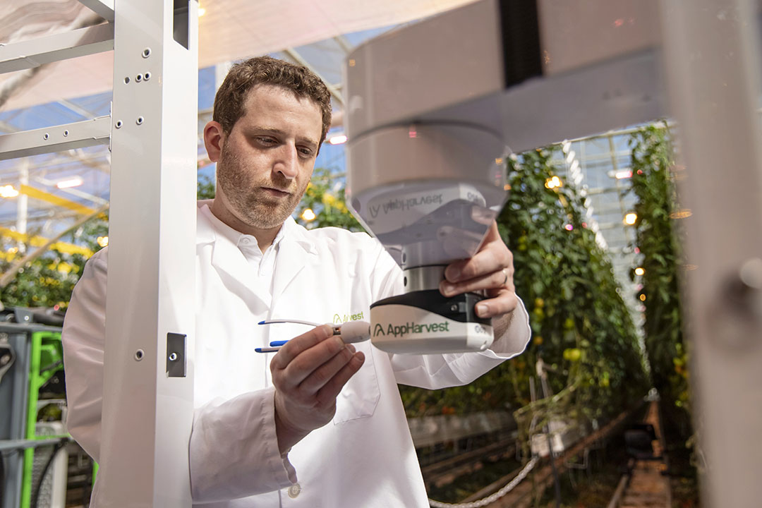 De tomatenpolukrobot van AppHarvest zou in het vierde kwartaal van 2022 volledig operationeel en 'commercially viable' moeten zijn. - Foto: Chris Radcliffe