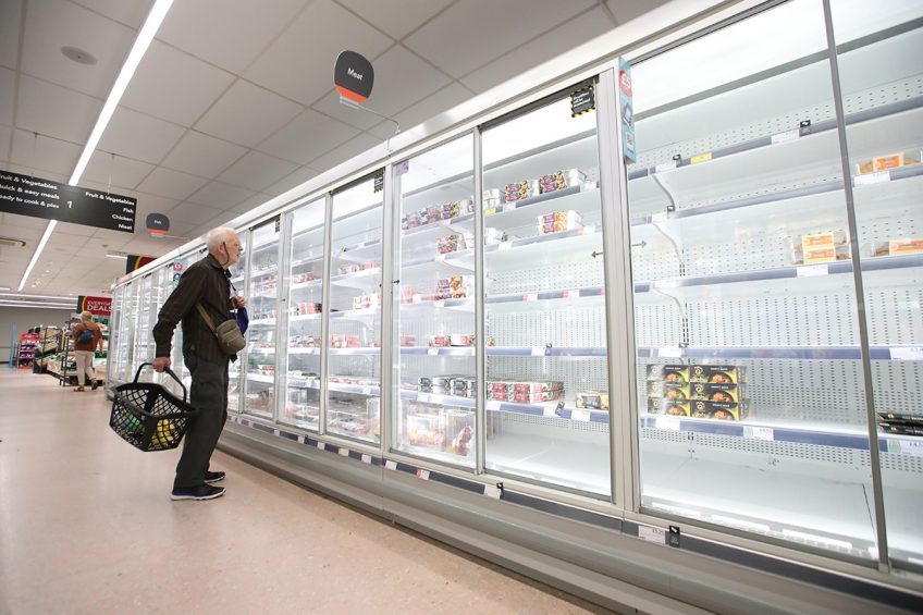 Britse consument in supermarkt