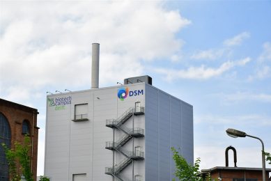 Een gebouw van chemieconcern DSM in Delft. De voedingstak van DSM groeit. - Foto: ANP