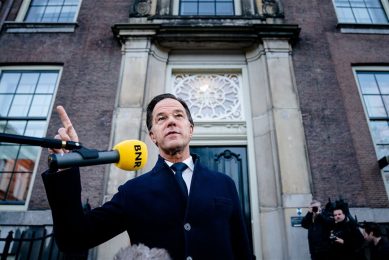 Mark Rutte hoopt op 10 januari zijn nieuwe kabinet te presenteren op het bordes. Foto: ANP