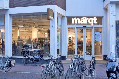 Het Marqt-filiaal aan de Haarlemmerstraat in Amsterdam. Udea gaat de naam wijzigen in Ekoplaza Foodmarqt. - Foto: ANP