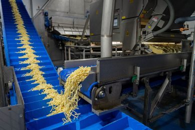 Productie van frites bij Aviko in Steenderen Nederland is een van de grotere leveranciers van frites aan China. - Foto: Jan Willem Schouten