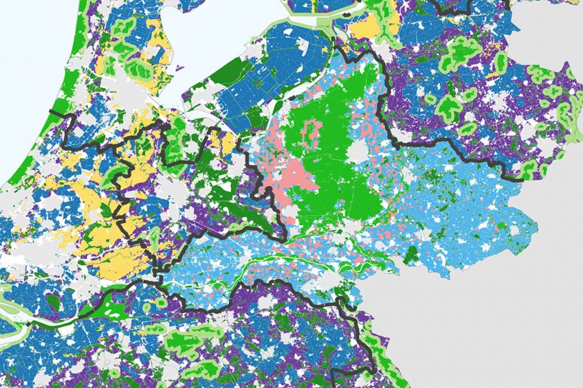 Close-up van de kaart met richtinggevende emissiereductiedoelstellingen per gebied. Bekijk onderaan dit artikel de hele kaart van Nederland. - Afbeelding: ministerie van LNV