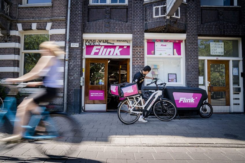 Vestiging van flitsbezorgdienst Flink aan de Nassaukade in Amsterdam. - Foto: ANP