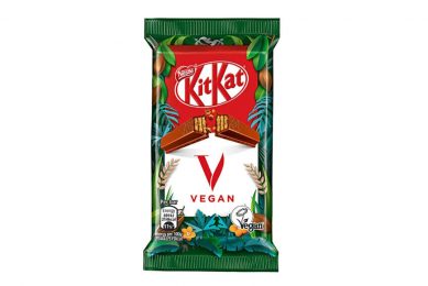 De veganistische KitKats, KitKat V geheten, zijn wel duurder dan de reguliere repen. Foto: Nestlé